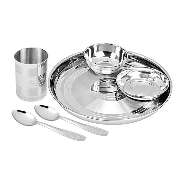 Picture of 6 PC. THALI SET - Ratna Indian Dinnerware Stainless Steel,Traditional Dinner Set of 6