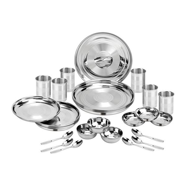 Picture of RAINBOW TOUCH 36 PC DINNER SET - stainless steel,dinnner set,thali set ,set of 36pc
