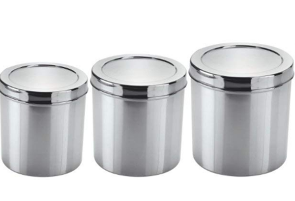 Picture of RATNA Stainless Steel Export Deep Dabba/storage Container, 3 Piece, Silver