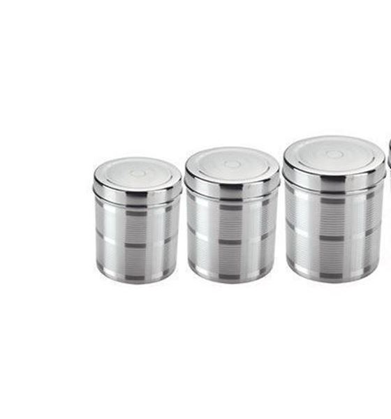 Picture of RATNA Stainless Steel Export Linner Dabba/storage Container, 3 Piece, Silver