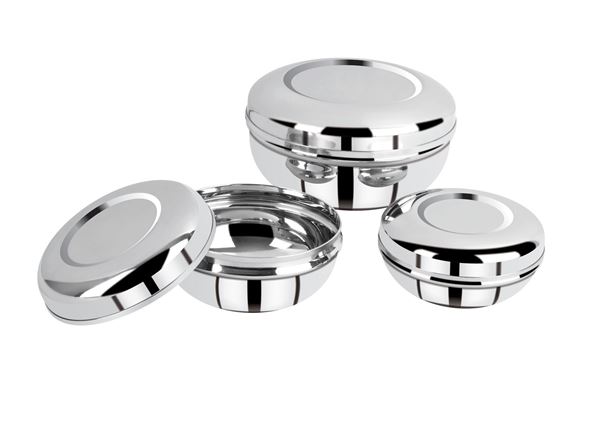 Picture of RATNA Stainless Steel Exclusive Deluxe Puri Dabbi/storage Container, 4 Piece, Silver