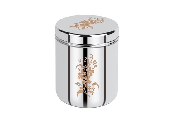 Picture of RATNA Stainless Steel Expo Floral Design Pc Dabba/storage Container