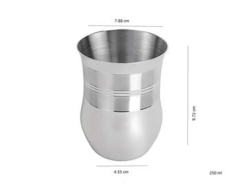 Picture of Ratna Stainless Steel Cp Flower Pot Drinking Glasses, 250 Ml, 6 Piece, Silver