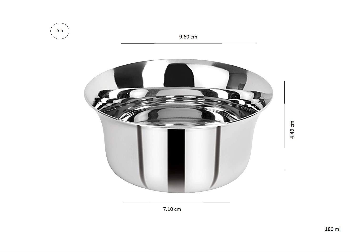 Ratna Home Products. RATNA Stainless Steel Pari Wati Dessert Bowls,6